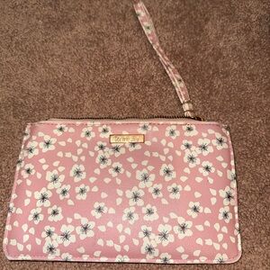 Kenneth Cole Pink and White Floral Clutch Wristlet